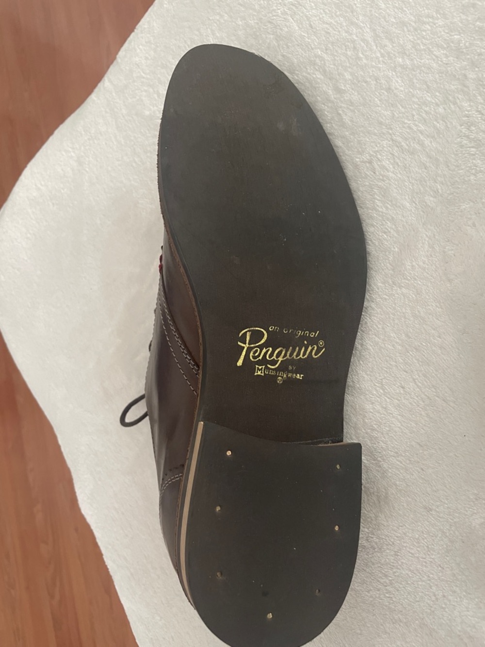 Original Penguin Men's Dark Brown Leather Lace-Up Oxfords - Picture 12 of 13